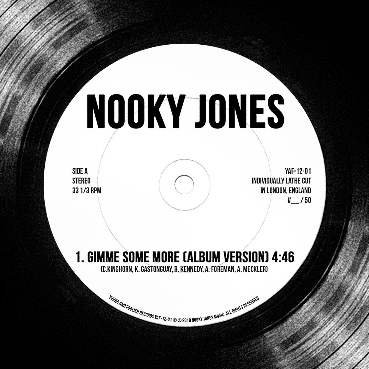 "Gimme Some More" Limited Edition 12" Lathe Cut Single | Nooky Jones