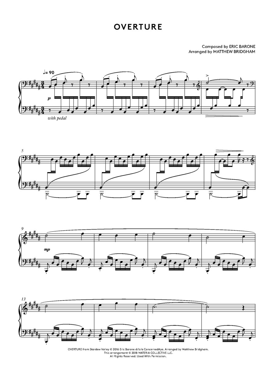 Stardew Valley Piano Collections: Physical Sheet Music | Materia Collective