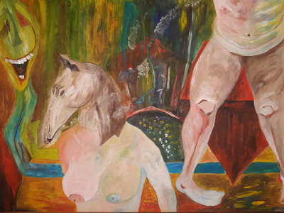 Original painting "A naked horse in false mirrors" main photo