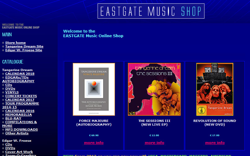 Artists EASTGATE MUSIC & ARTS Official Label of TANGERINE DREAM