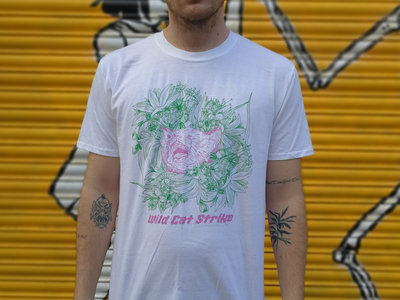 Wild Cat Strike Floral Cat Design T-Shirt main photo