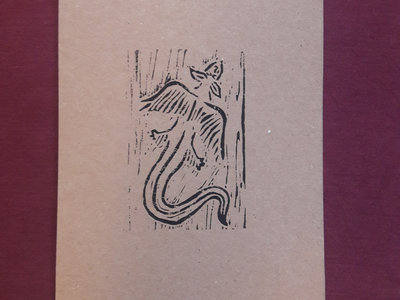 Salamander 1 - handmade linoprint w/ B&B3 download main photo