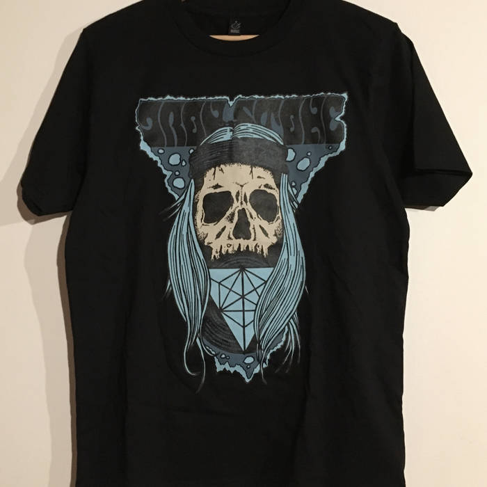 "Hippie Skull" (ice-blue) t-shirt