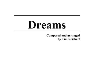 "Dreams" Digital Sheet Music Book main photo