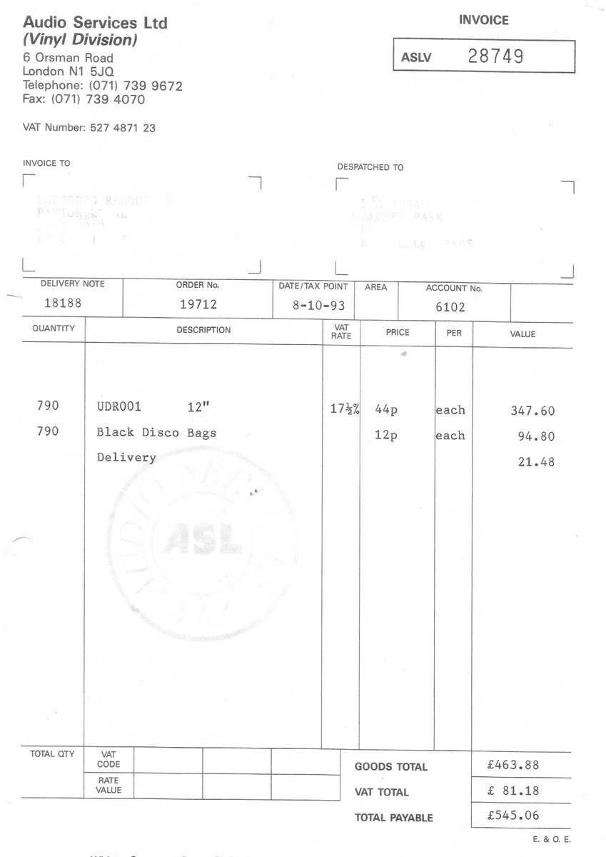 signed 1994 underdog photo copies of original invoices copies of invoices