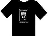 BLOODY FIST Blokes Black T-Shirt - Original Logo (Front & Back Print) photo 