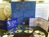 Limited Edition 4xCD + Screenprinted Wall Calendar, double-sided guide, and 2" Tonal Cosmology button box set photo 