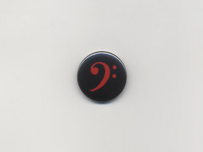 Bass clef button pin - red/black main photo