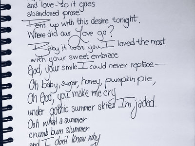 Gothic Summer Handwritten Lyrics main photo