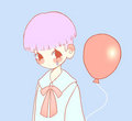 a boy with a balloon image