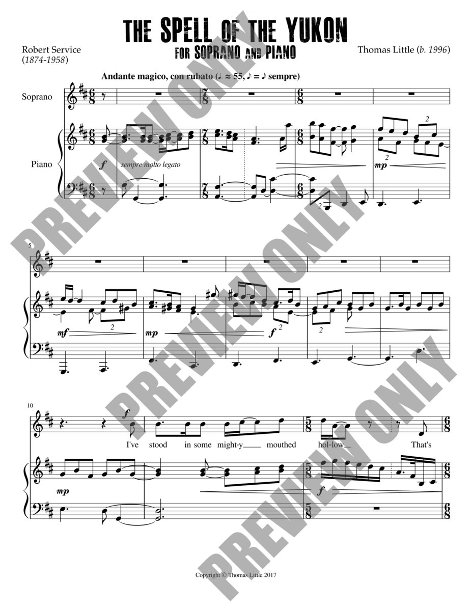 The Spell of the Yukon for Soprano and Piano Thomas