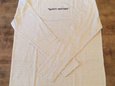 "SAFETY MEETING" Long Sleeve Striped Embroidery Shirt 70's Yellow. photo 