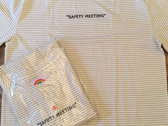 "SAFETY MEETING" Long Sleeve Striped Embroidery Shirt 70's Yellow. photo 
