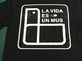 LA VIDA ES UN MUS DISCOS Double print Black T-shirt photo 