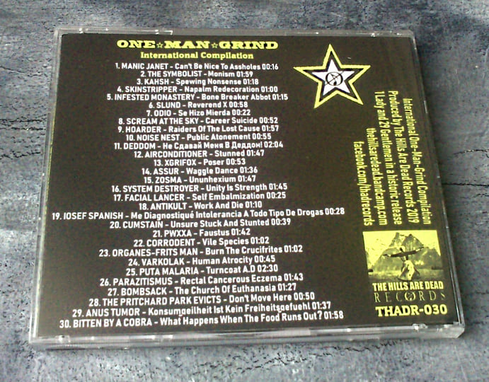ONE☆MAN☆GRIND Vol.1 | V/A Grindcore 2019 | THE HILLS ARE DEAD
