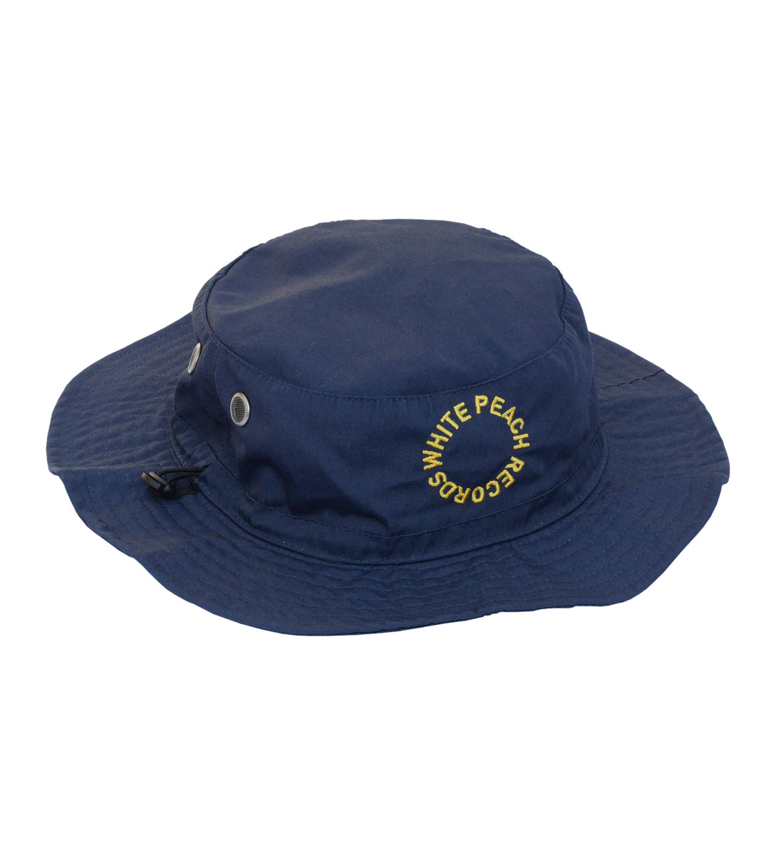WPT013 - Navy Bucket Hat W/ Yellow Embroidery | White Peach