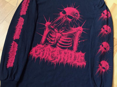 Spiked Skeleton Red Longsleeve (artwork by ROK) | Grime