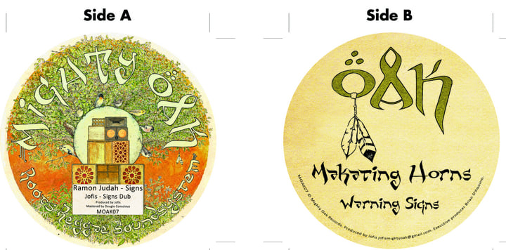 英7” Ramon Judah / Jofis Signs / Dub Signs MOAK03 Mighty Oak /00049 Ramon Judah - Signs / Jofis - Dub Signs Mighty Oak UK 7