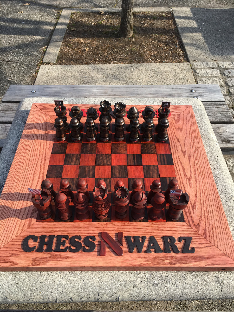 NAPALM (CHESS WARZ) Exotic Wood Chess Board. | NAPALM RECORDINGS