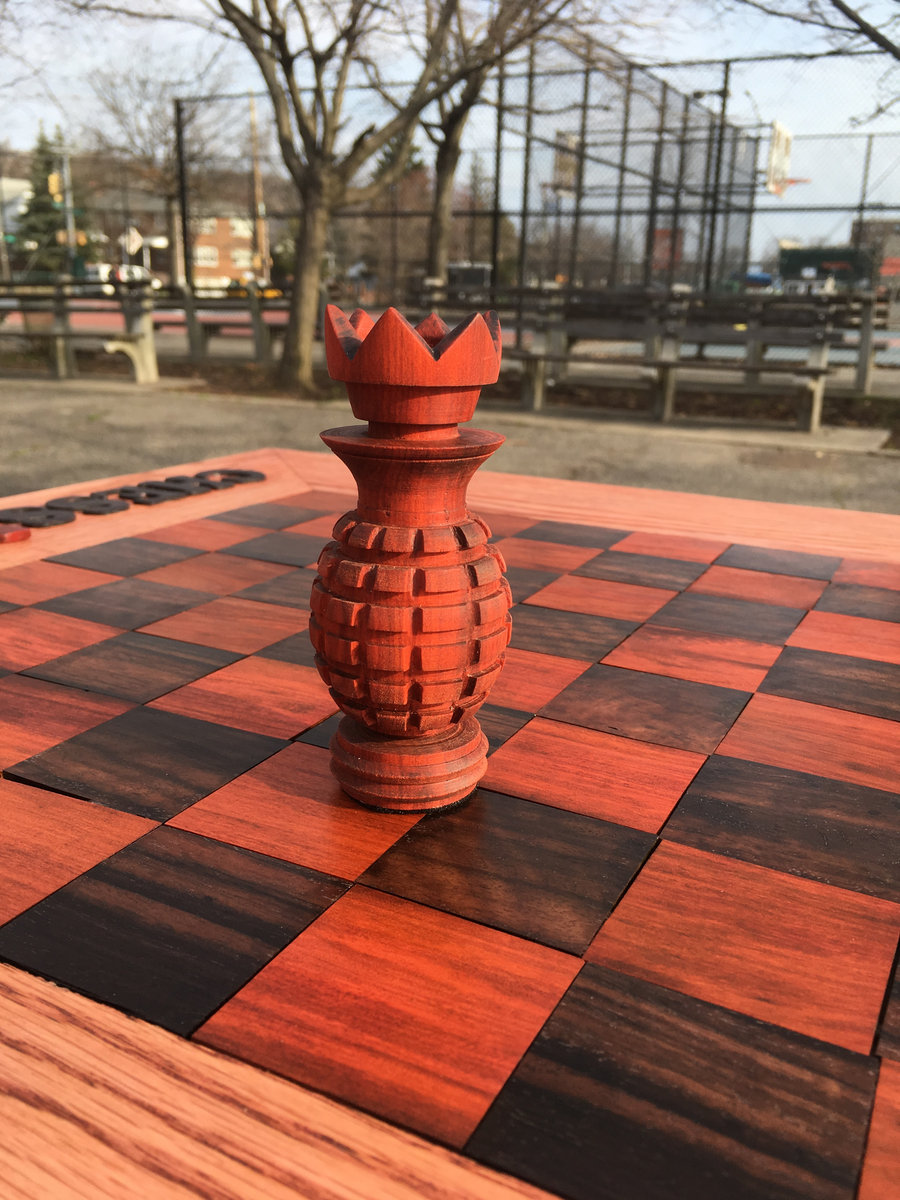 NAPALM (CHESS WARZ) Exotic Wood Chess Board. | NAPALM RECORDINGS