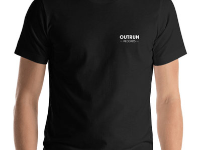 Minimalist Outrun Logo on Black T-shirt main photo