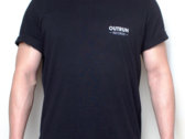 Minimalist Outrun Logo on Black T-shirt photo 