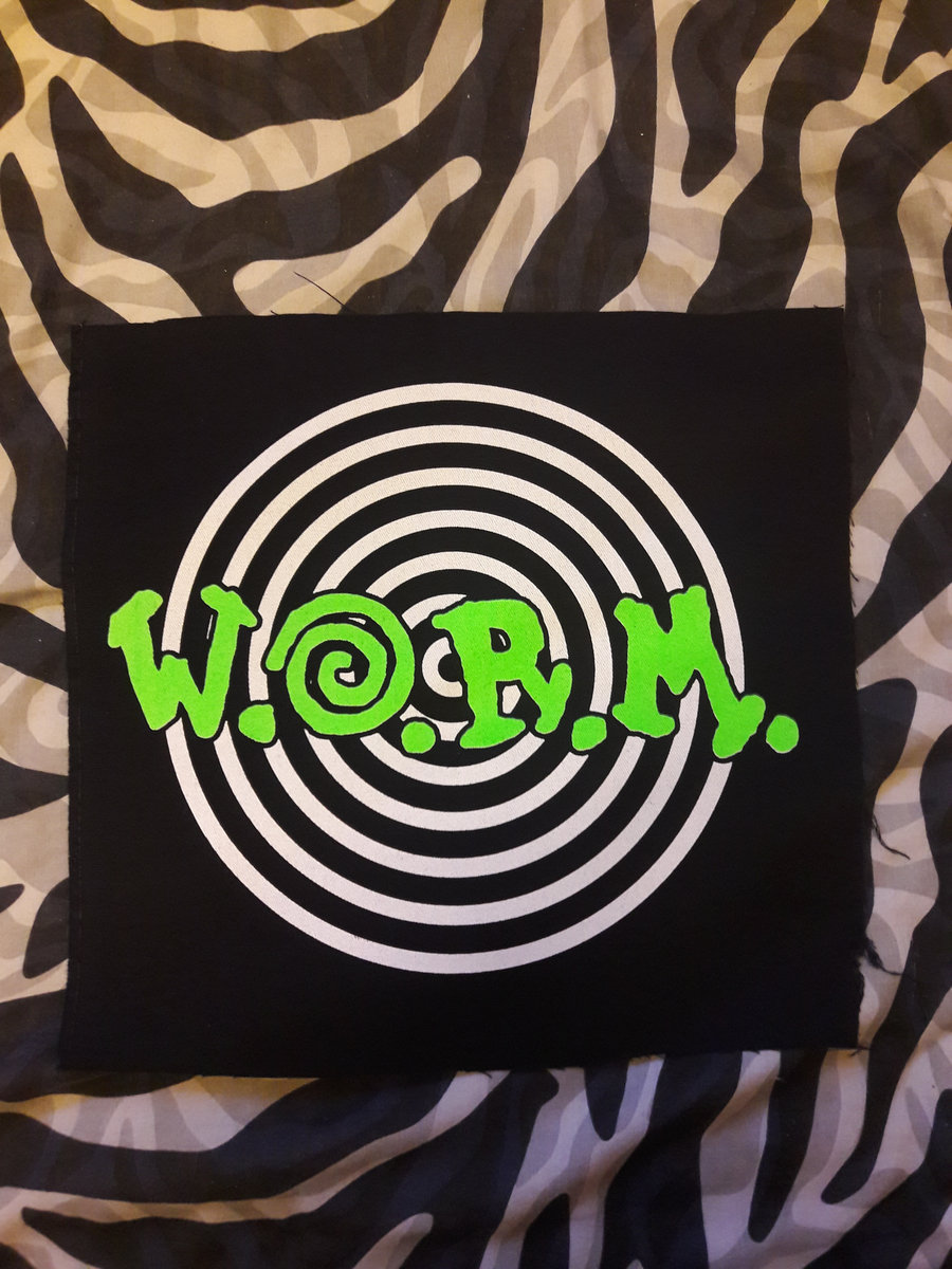 W.O.R.M. Back-Patch. Fluorescent Green Logo