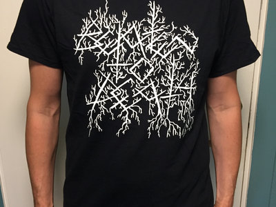 T-shirt Black Metal logo with back print "Dere er herved oppløst" main photo