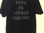 T-shirt Black Metal logo with back print "Dere er herved oppløst" photo 