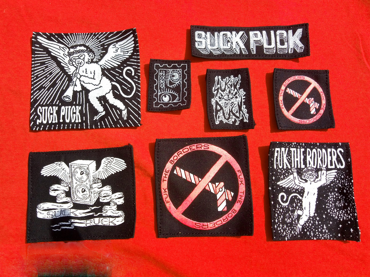 Screen-printed DIY textile patches. | Suck Puck Recordz