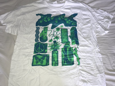 WHITE w blue & green ink T-Shirt main photo