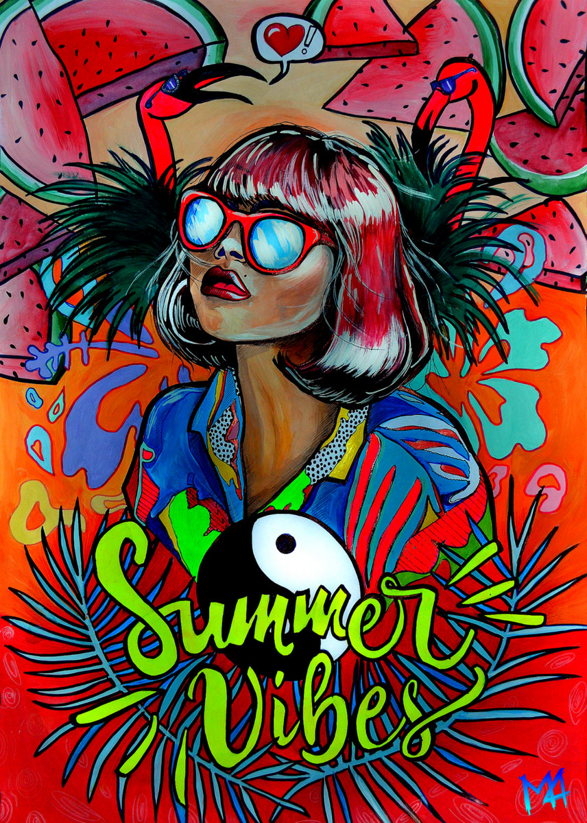 Summer Vibes Original Art | M4 Vaporwave