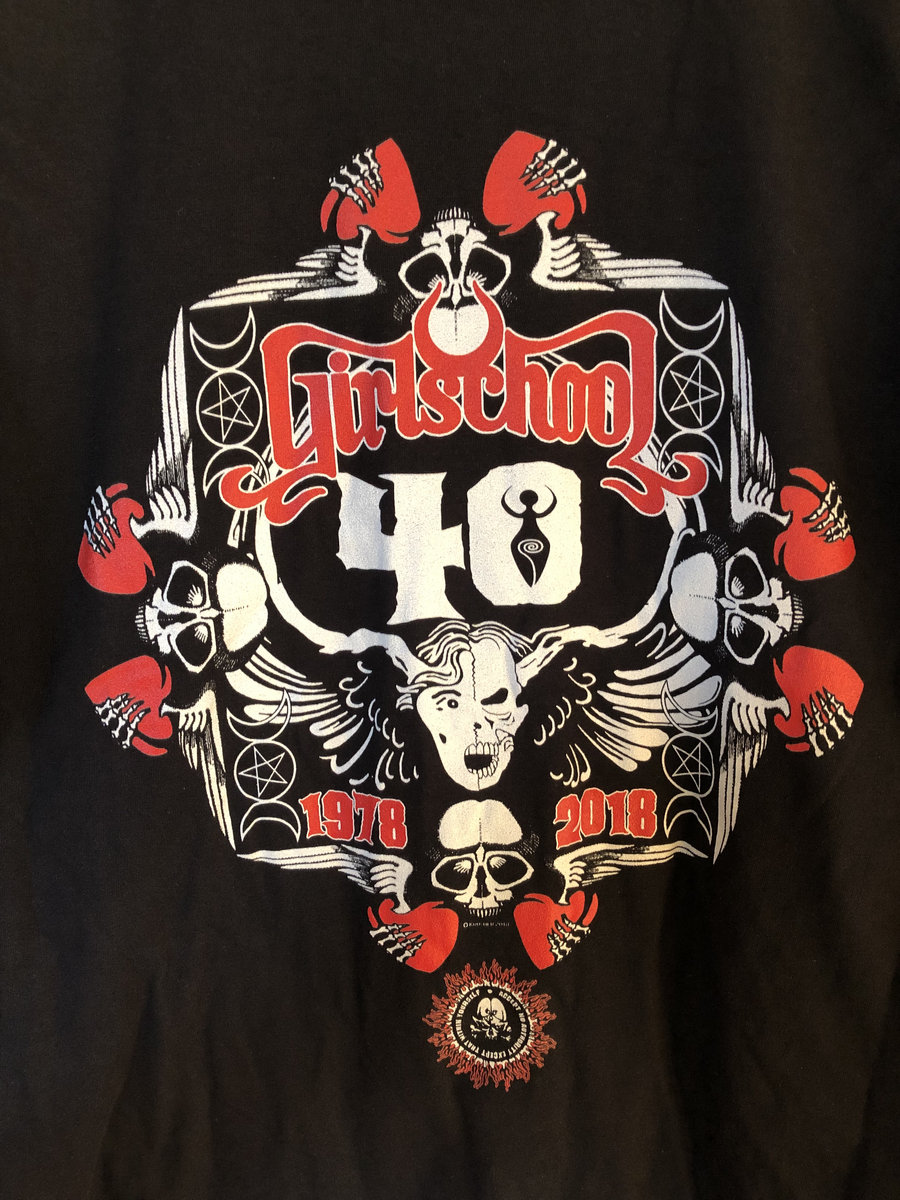 GIRLSCHOOL - 40TH ANNIVERSARY "KRUSHER" DESIGN T-SHIRT | Girlschool