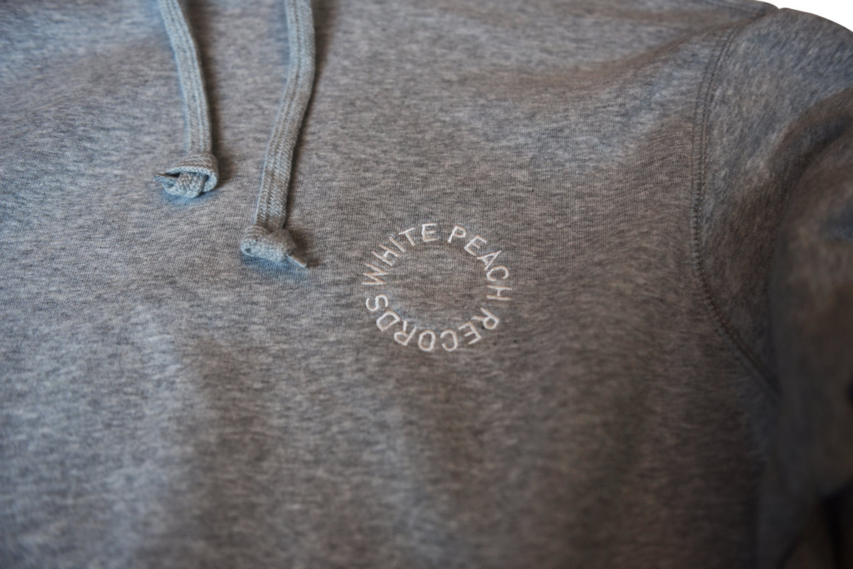 WPT031 - Grey Hoodie W/ White Embroidery | White Peach