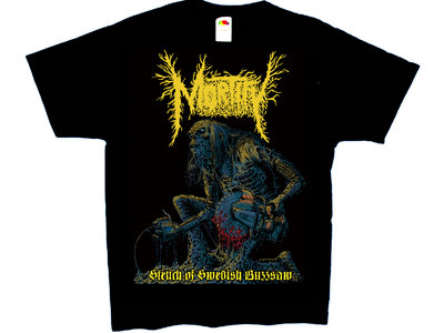 "Stench of Swedish Buzzsaw" Album design Black T shirt main photo