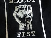 BLOODY FIST Blokes Bogan Black T-Shirt - Original Logo (Front Logo & Back Text Print) photo 