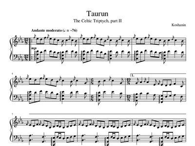 "Taurun (The Celtic Triptych, part II)" - Sheet Music + MP3 Download main photo