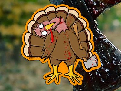 Turkey Zombie Die-Cut Sticker main photo