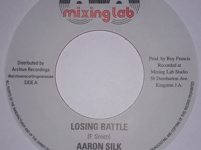 AARON SILK - LOSING BATTLE 7 Inch (Limited Edition Red Vinyl) main photo