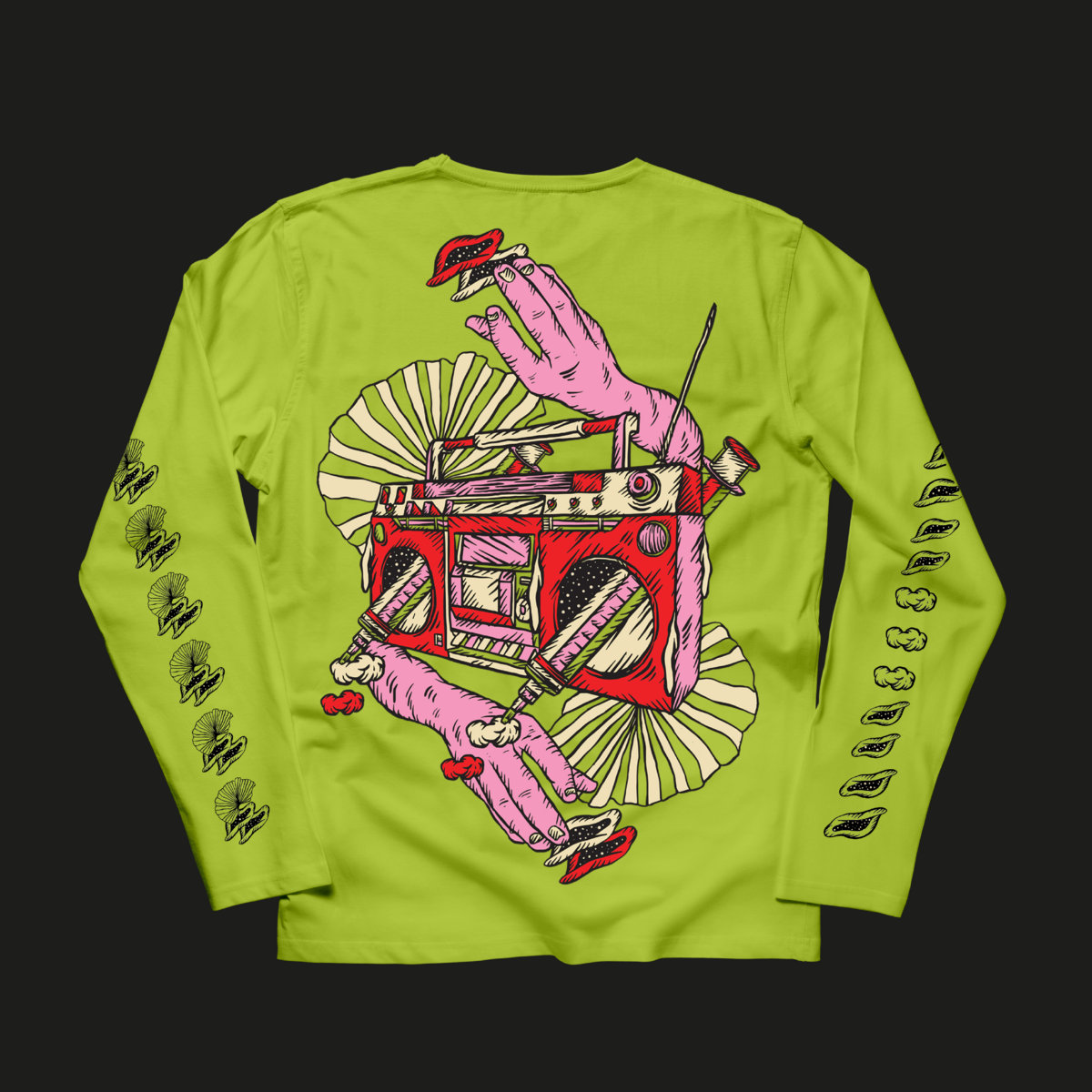 Radio Therapy - Long Sleeve T-shirt (Neon Green Limited Edition