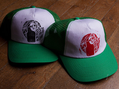 Green Cap with Red or Black Linocut main photo