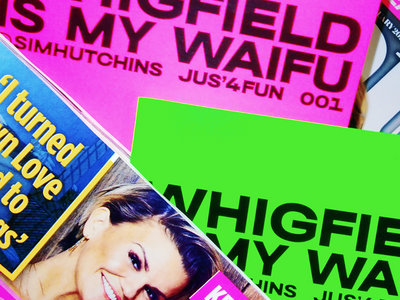 'WHIGFIELD IS MY WAIFU' 10cm x 7cm neon stickers (5-pack) main photo