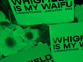 'WHIGFIELD IS MY WAIFU' 10cm x 7cm neon stickers (5-pack) photo 