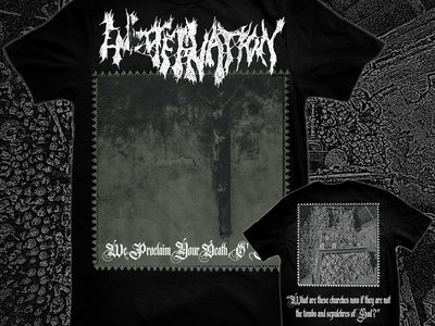 We Proclaim Your Death Cover Shirt main photo