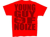 "YOUNG GUY OF NOIZE" Logo Red T shirt photo 