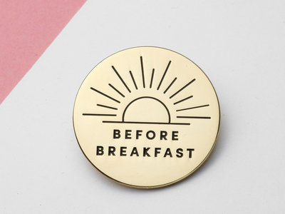 Gold Before Breakfast Sunrise Logo Pin Badge main photo