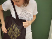 Black Tote Bag w/ Gold Shimmer Schematic Design photo 
