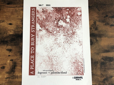 SIGNED Screenprinted Poster (LTD to 24) supporting A Place to Bury Strangers - 2/7/2020 main photo