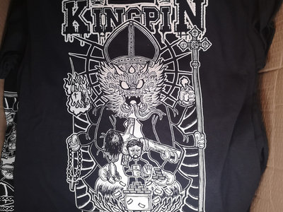 Kingpin "Prayers Won't Save You" t-shirt (white on black) main photo