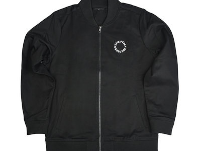 WPT040 - Black Bomber Jacket w/ White Embroidery main photo